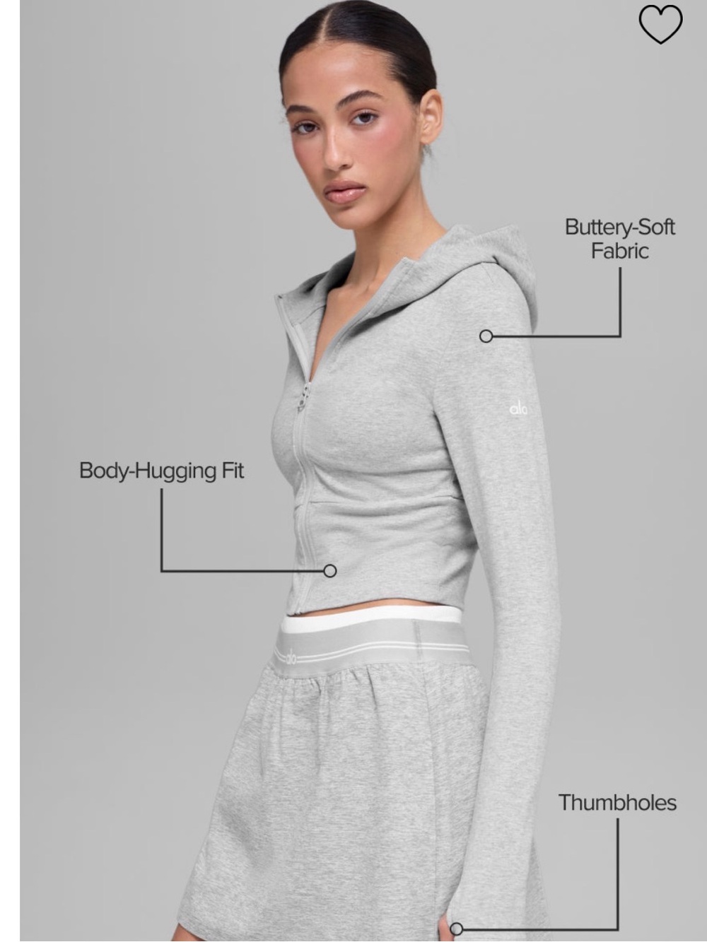 🩶 Alo Yoga Sway Crop Hoodie - Picture 3 of 10